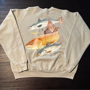Guy Harvey AFTCO Bluewater Men's Fishing Shirt Crewneck Sweatshirt Size L
